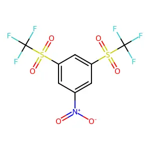 Benzene, 1-nitro-3,5-bis[(trifluoromethyl)sulfonyl]- structure