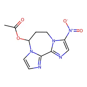 5H,6H,7H-Diimidazo(1,2-a;2',1'-c)(1,4)diazepine, 6-acetyloxy-3-nitro- structure