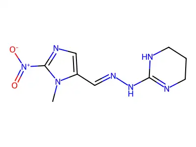 N-[(E)-(3-methyl-2-nitroimidazol-4-yl)methylideneamino]-1,4, structure