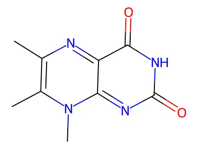 2,4(3H,8H)-Pteridinedione, 6,7,8-trimethyl- structure