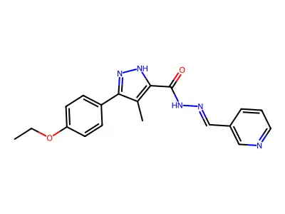 3-(4-ethoxyphenyl)-4-methyl-N-[(E)-pyridin-3-ylmethylideneamino]-1H-pyrazole-5-carboxamide structure