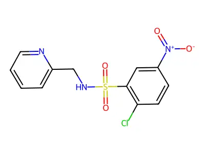 2-chloro-5-nitro-N-(pyridin-2-ylmethyl)benzenesulfonamide structure