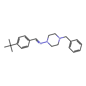 N-(4-benzylpiperazin-1-yl)-1-(4-tert-butylphenyl)methanimine structure