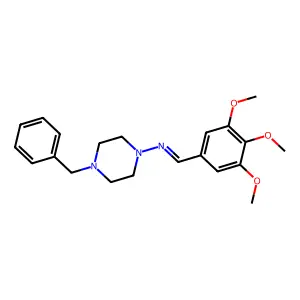 N-(4-benzylpiperazin-1-yl)-1-(3,4,5-trimethoxyphenyl)methanimine structure