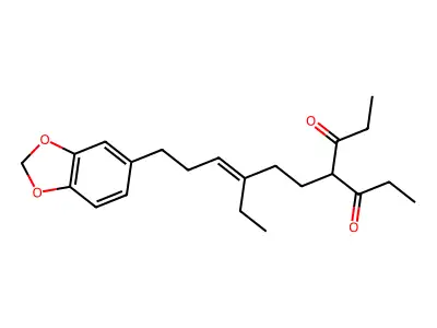3,5-Heptanedione, 4-[6-(1,3-benzodioxol-5-yl)-3-ethyl-3-hexenyl]- structure