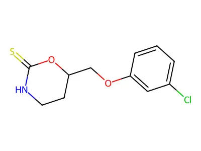 2H-1,3-Oxazine-2-thione, 3,4,5,6-tetrahydro-6-(3-chlorophenoxymethyl)- structure