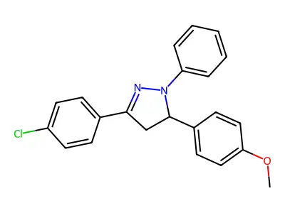 3-(4-chlorophenyl)-5-(4-methoxyphenyl)-1-phenyl-4,5-dihydro-1H-pyrazole structure