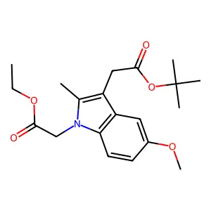 Indole-1,3-diacetic acid, 5-methoxy-2-methyl-, 3-tert-butyl 1-ethyl ester structure