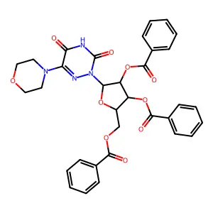 [3,4-dibenzoyloxy-5-(6-morpholin-4-yl-3,5-dioxo-1,2,4-triazin-2-yl)oxolan-2-yl]methyl benzoate structure