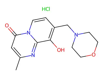 9-hydroxy-2-methyl-8-(morpholin-4-ylmethyl)pyrido[1,2-a]pyrimidin-4-one;hydrochloride structure