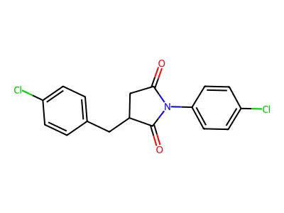 1-(4-Chlorophenyl)-3-[(4-chlorophenyl)methyl]pyrrolidine-2,5-dione structure