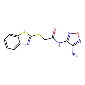 N-(4-Amino-1,2,5-oxadiazol-3-yl)-2-(1,3-benzothiazol-2-ylsulfanyl)acetamide structure