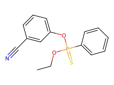 Phosphonothioic acid, phenyl-, O-ethyl ester, O-ester with m-hydroxybenzonitrile structure