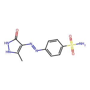 4-[2-(3-methyl-5-oxo-1,5-dihydro-4H-pyrazol-4-ylidene)hydrazino]benzenesulfonamide structure