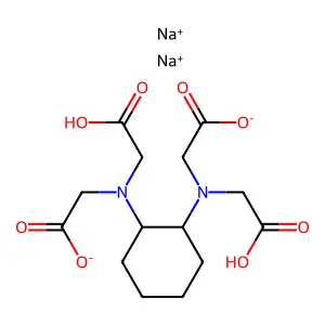 Glycine, N,N'-1,2-cyclohexanediylbis[N-(carboxymethyl)-, sodium salt (1:2) structure