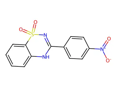 2H-1,2,4-Benzothiadiazine, 3-(4-nitrophenyl)-, 1,1-dioxide structure