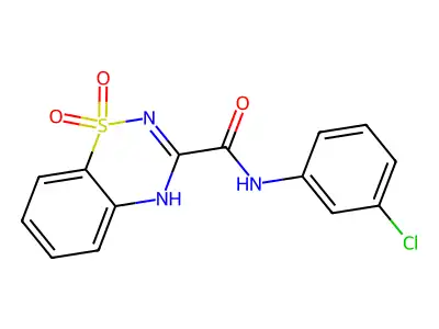 2H-1,2,4-Benzothiadiazine-3-carboxamide, N-(3-chlorophenyl)-, 1,1-dioxide structure