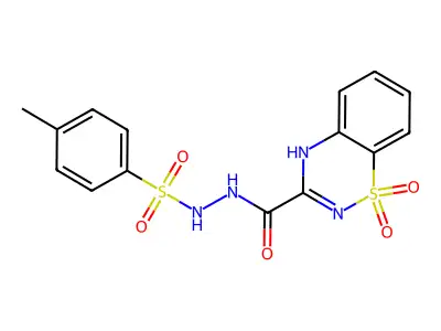 2H-1,2,4-Benzothiadiazine-3-carboxylic acid, 2-((4-methylphenyl)sulfonyl)hydrazide, 1,1-dioxide structure