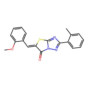 (5Z)-5-(2-methoxybenzylidene)-2-(2-methylphenyl)[1,3]thiazolo[3,2-b][1,2,4]triazol-6(5H)-one structure