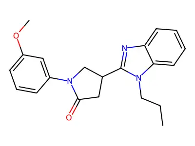 1-(3-methoxyphenyl)-4-(1-propyl-1H-benzo[d]imidazol-2-yl)pyrrolidin-2-one structure