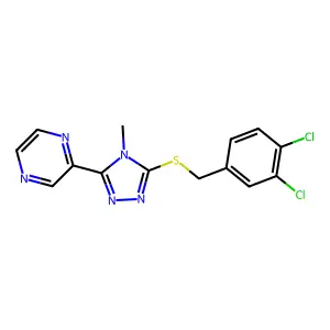 3-[(3,4-Dichlorophenyl)methylthio]-4-methyl-5-pyrazin-2-yl-1,2,4-triazole structure