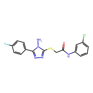 C16H13ClFN5OS structure