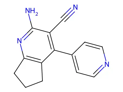 2-amino-4-pyridin-4-yl-6,7-dihydro-5H-cyclopenta[b]pyridine-3-carbonitrile structure