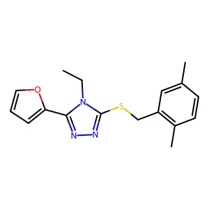2,5-Dimethylbenzyl 4-ethyl-5-(2-furyl)-4H-1,2,4-triazol-3-YL sulfide structure