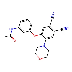 N-[3-(4,5-dicyano-2-morpholin-4-ylphenoxy)phenyl]acetamide structure