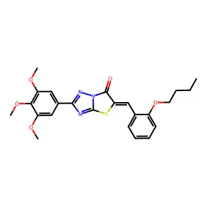 (5Z)-5-(2-butoxybenzylidene)-2-(3,4,5-trimethoxyphenyl)[1,3]thiazolo[3,2-b][1,2,4]triazol-6(5H)-one structure