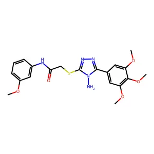2-{[4-amino-5-(3,4,5-trimethoxyphenyl)-4H-1,2,4-triazol-3-yl]sulfanyl}-N-(3-methoxyphenyl)acetamide structure