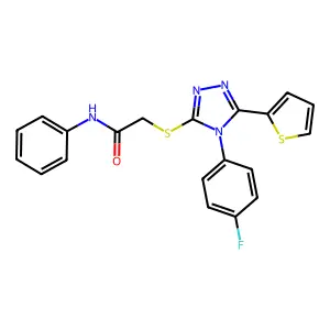 2-{[4-(4-fluorophenyl)-5-(thiophen-2-yl)-4H-1,2,4-triazol-3-yl]sulfanyl}-N-phenylacetamide structure