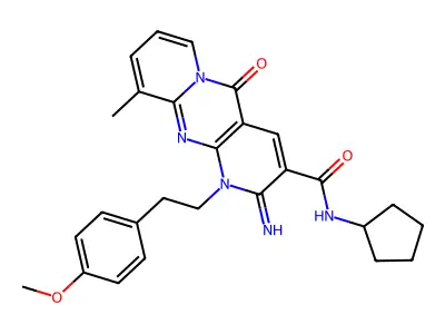 N-cyclopentyl-2-imino-1-[2-(4-methoxyphenyl)ethyl]-10-methyl-5-oxo-1,5-dihydro-2H-dipyrido[1,2-a:2',3'-d]pyrimidine-3-carboxamide structure