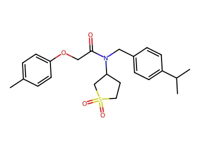 N-(1,1-dioxidotetrahydrothiophen-3-yl)-2-(4-methylphenoxy)-N-[4-(propan-2-yl)benzyl]acetamide structure