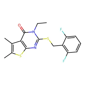 2-((2,6-Difluorobenzyl)thio)-3-ET-5,6-dimethylthieno(2,3-D)pyrimidin-4(3H)-one structure