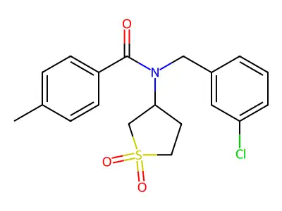 N-(3-chlorobenzyl)-N-(1,1-dioxidotetrahydrothiophen-3-yl)-4-methylbenzamide structure