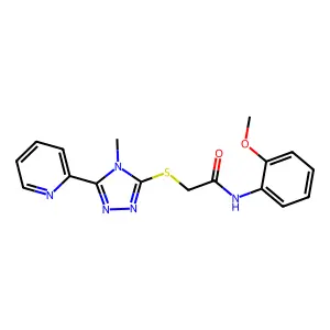 N-(2-methoxyphenyl)-2-{[4-methyl-5-(pyridin-2-yl)-4H-1,2,4-triazol-3-yl]sulfanyl}acetamide structure