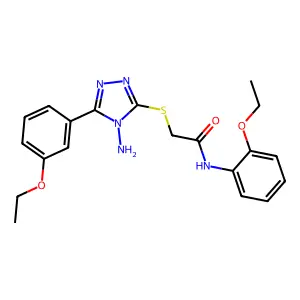 2-[4-amino-5-(3-ethoxyphenyl)(1,2,4-triazol-3-ylthio)]-N-(2-ethoxyphenyl)aceta mide structure
