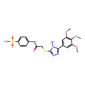 2-{[4-amino-5-(3,4,5-trimethoxyphenyl)-4H-1,2,4-triazol-3-yl]sulfanyl}-N-(4-sulfamoylphenyl)acetamide structure
