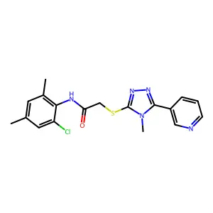 N-(2-chloro-4,6-dimethylphenyl)-2-{[4-methyl-5-(pyridin-3-yl)-4H-1,2,4-triazol-3-yl]sulfanyl}acetamide structure