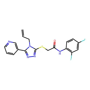 N-(2,4-difluorophenyl)-2-{[4-(prop-2-en-1-yl)-5-(pyridin-3-yl)-4H-1,2,4-triazol-3-yl]sulfanyl}acetamide structure