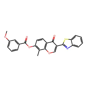 3-(benzo[d]thiazol-2-yl)-8-methyl-4-oxo-4H-chromen-7-yl 3-methoxybenzoate structure