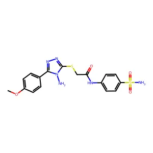 2-{[4-amino-5-(4-methoxyphenyl)-4H-1,2,4-triazol-3-yl]sulfanyl}-N-(4-sulfamoylphenyl)acetamide structure
