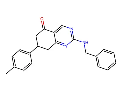 2-(benzylamino)-7-(4-methylphenyl)-7,8-dihydroquinazolin-5(6H)-one structure