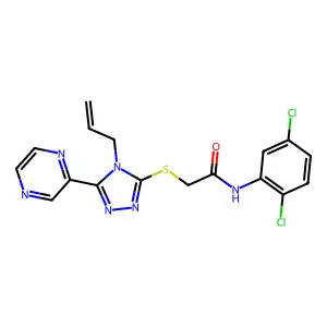 N-(2,5-dichlorophenyl)-2-{[4-(prop-2-en-1-yl)-5-(pyrazin-2-yl)-4H-1,2,4-triazol-3-yl]sulfanyl}acetamide structure