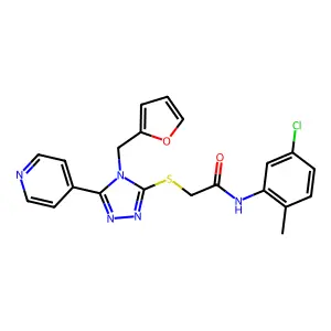N-(5-chloro-2-methylphenyl)-2-{[4-(furan-2-ylmethyl)-5-(pyridin-4-yl)-4H-1,2,4-triazol-3-yl]sulfanyl}acetamide structure