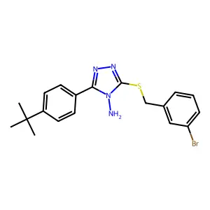 3-[(3-bromobenzyl)sulfanyl]-5-(4-tert-butylphenyl)-4H-1,2,4-triazol-4-amine structure
