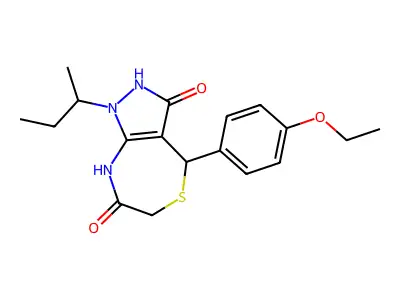 1-butan-2-yl-4-(4-ethoxyphenyl)-4,8-dihydro-2H-pyrazolo[3,4-e][1,4]thiazepine-3,7-dione structure