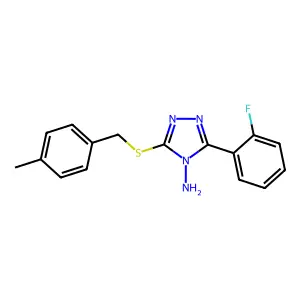 3-(2-Fluorophenyl)-5-[(4-methylphenyl)methylthio]-1,2,4-triazole-4-ylamine structure