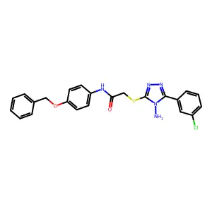 2-[4-amino-5-(3-chlorophenyl)(1,2,4-triazol-3-ylthio)]-N-[4-(phenylmethoxy)phe nyl]acetamide structure